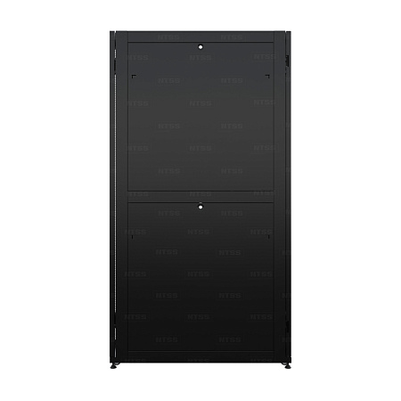 Шкаф напольный серверный NTSS ПРОЦОД DS 42U 800х1200мм, двойные боковые стенки, панель потолка с щеточными вводами, двери перфорированная и перфорированная двухстворчатая, без панели пола, регулируемые опоры, ролики, черный RAL 9005